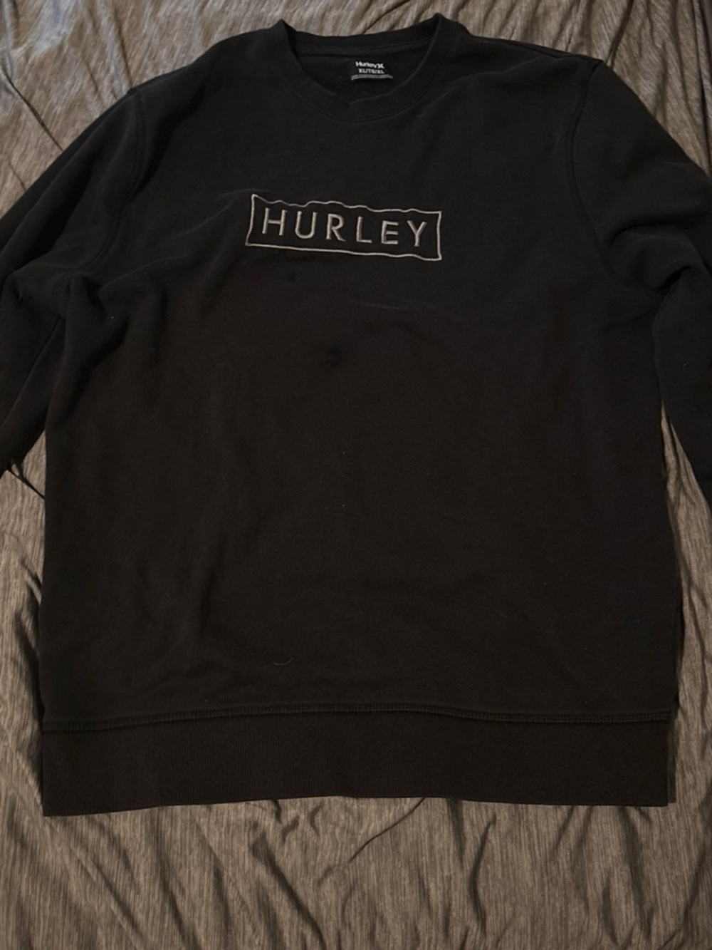 Hurley Black Crewneck with Embroidered Logo